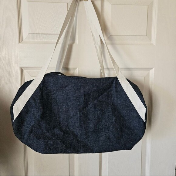 "Gym & Juice" Large Denim Gym Bag - Picture 4 of 11